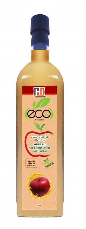 Eco Healthy Organic Unfiltered Unpasteurized Apple Cider Vinegar Oil with Mother of Vinegar 1 Liter